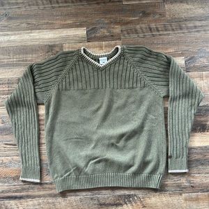 Columbia Army Green Cotton Sweater Large